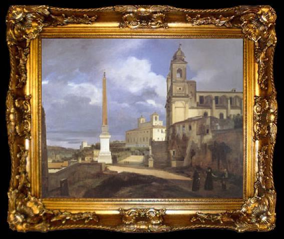 framed  Francois-Marius Granet The Church of Trinita dei Monti in Rome (mk05), ta009-2